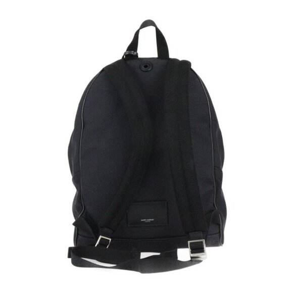Saint Laurent Paris Backpack Daypack Canvas Leather Black Silver main image 5